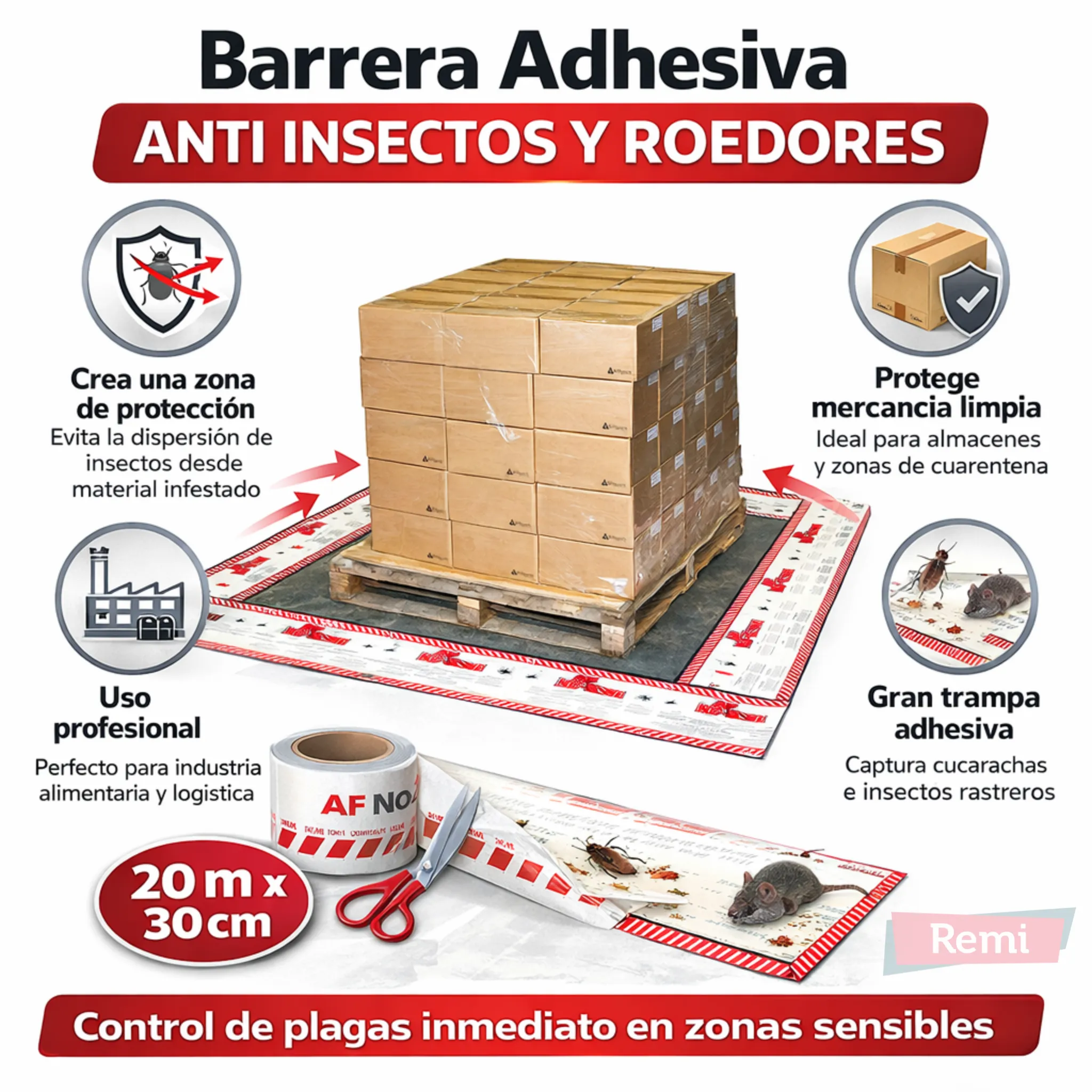 Trampa adhesiva AF No-Zone rollo 20 m para insectos rastreros - Image 4