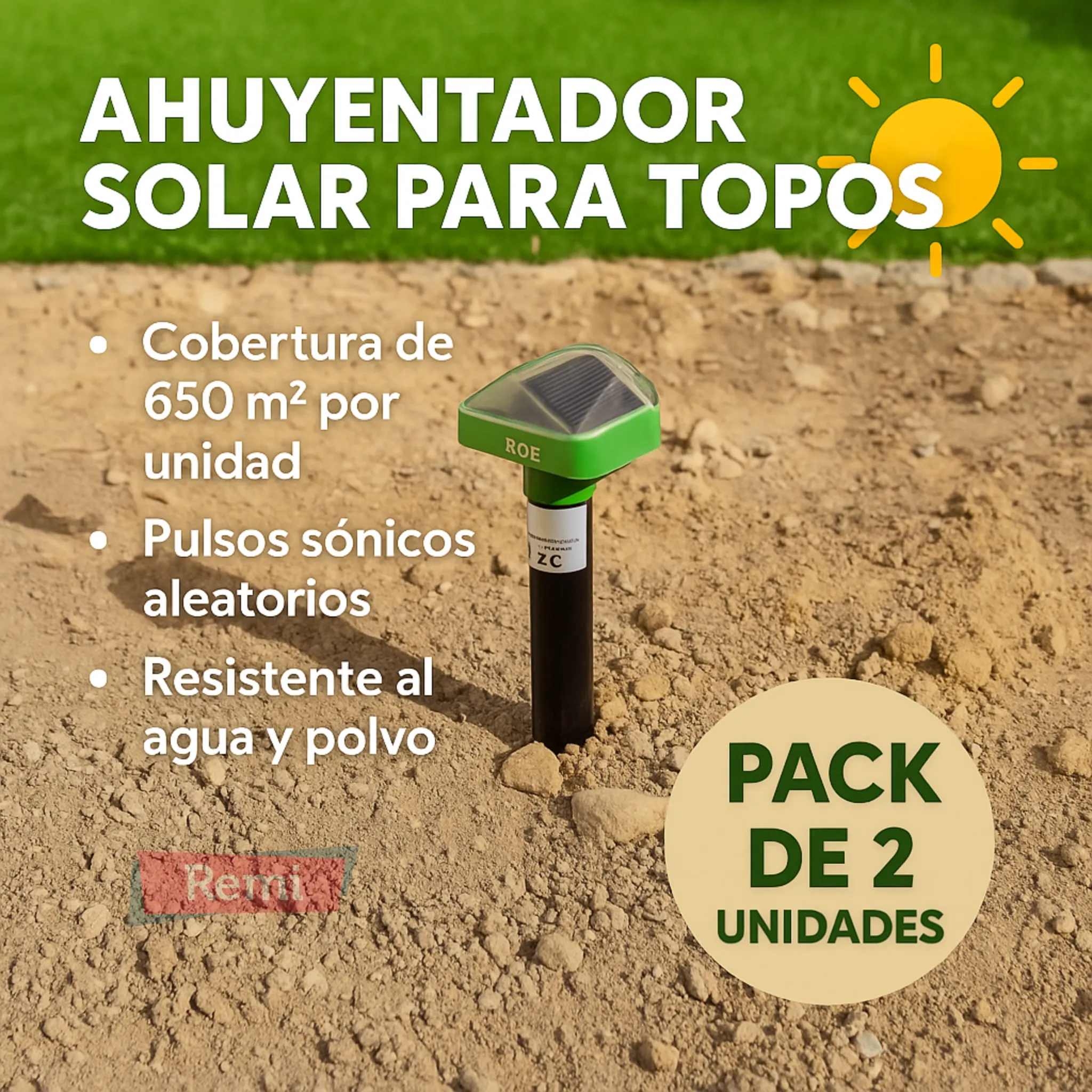 Ahuyentador solar para topos resistente al agua - Masso - Image 4