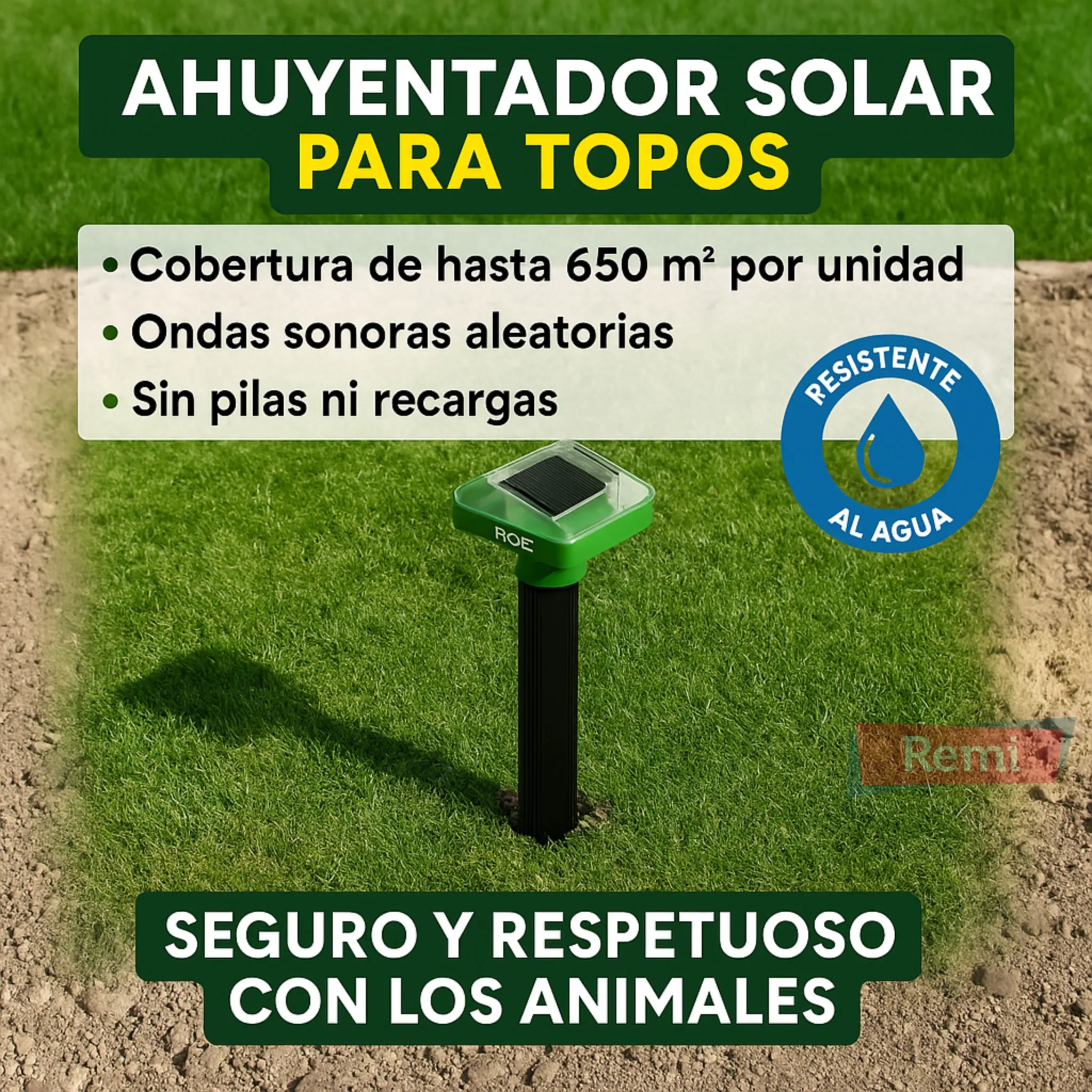 Ahuyentador solar para topos resistente al agua - Masso - Image 5