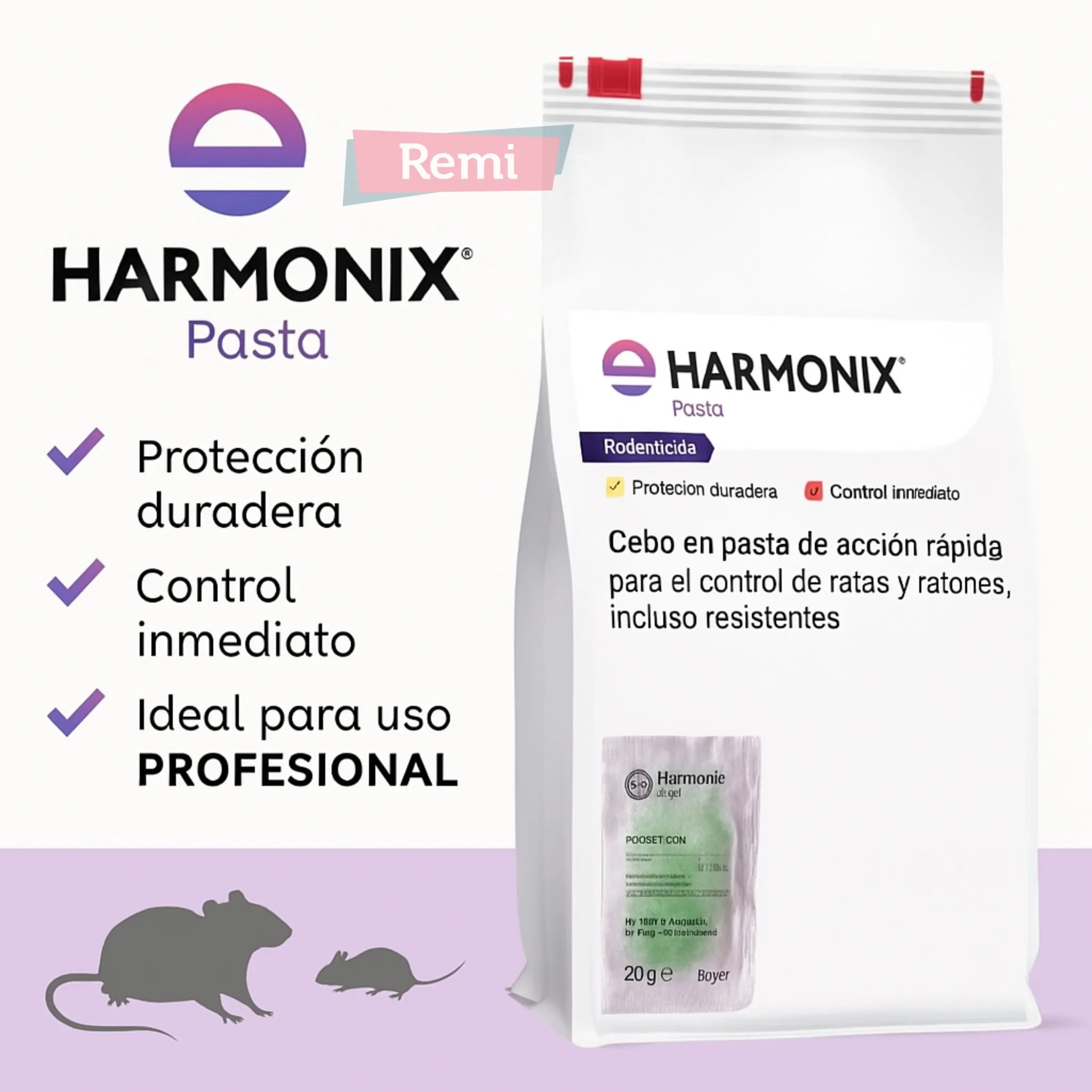 Cebo fresco rodenticida con Colecalciferol 0,075% - Harmonix Pasta 5 kg - Image 3