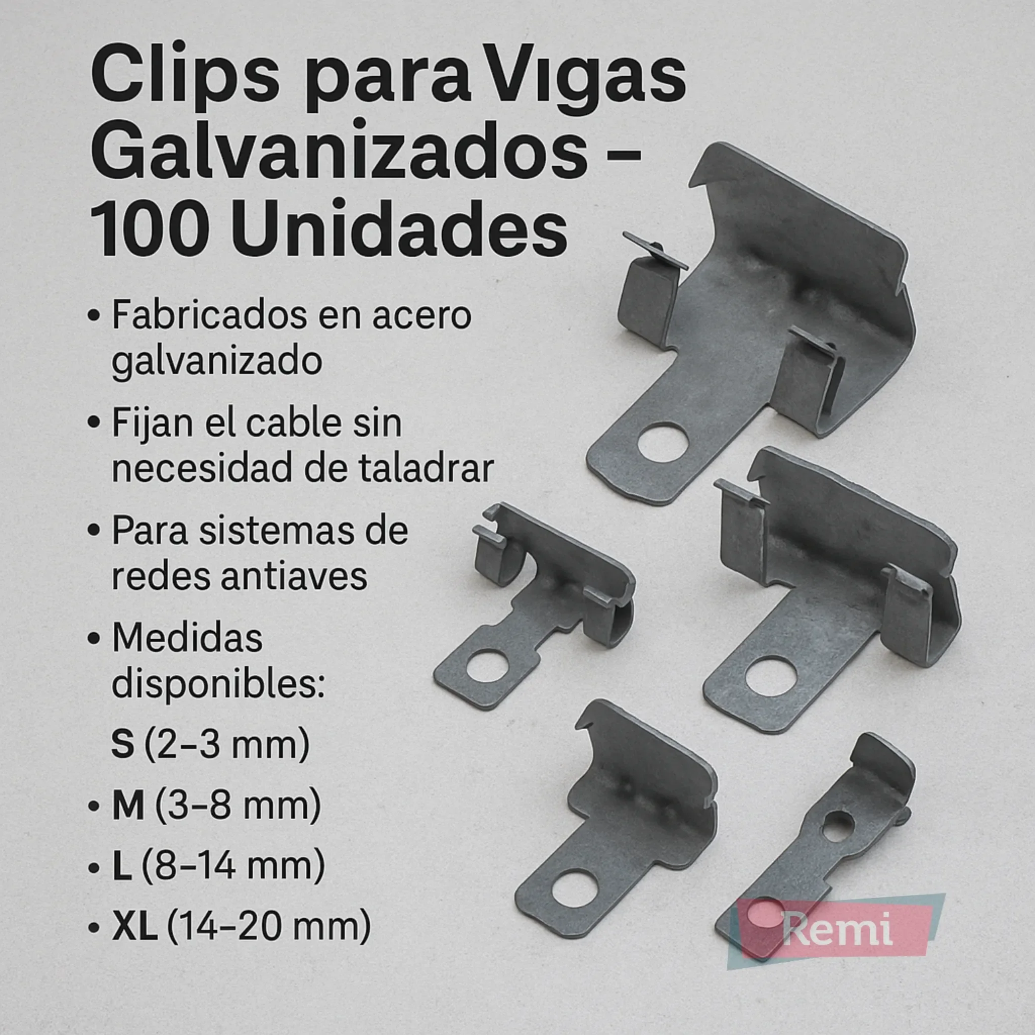 Clips Para Vigas Galvanizado 100 Unidades - Remi Hogar - Image 3
