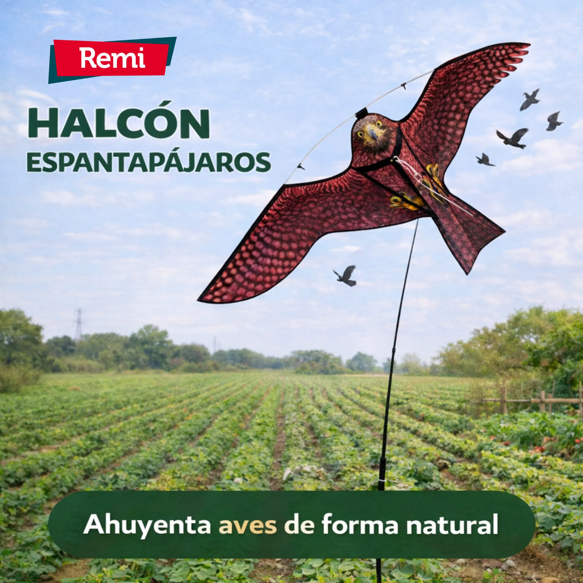 Cometa Halcón Espantapájaros con Mástil 6 metros - Image 4