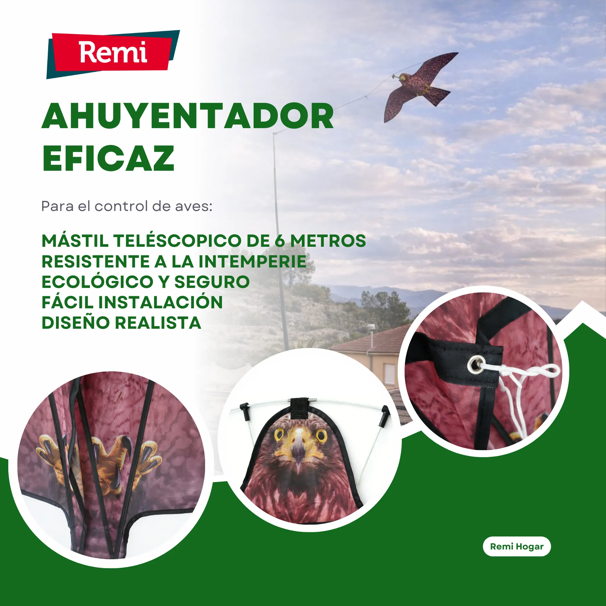 Cometa Halcón Espantapájaros con Mástil 6 metros - Image 5