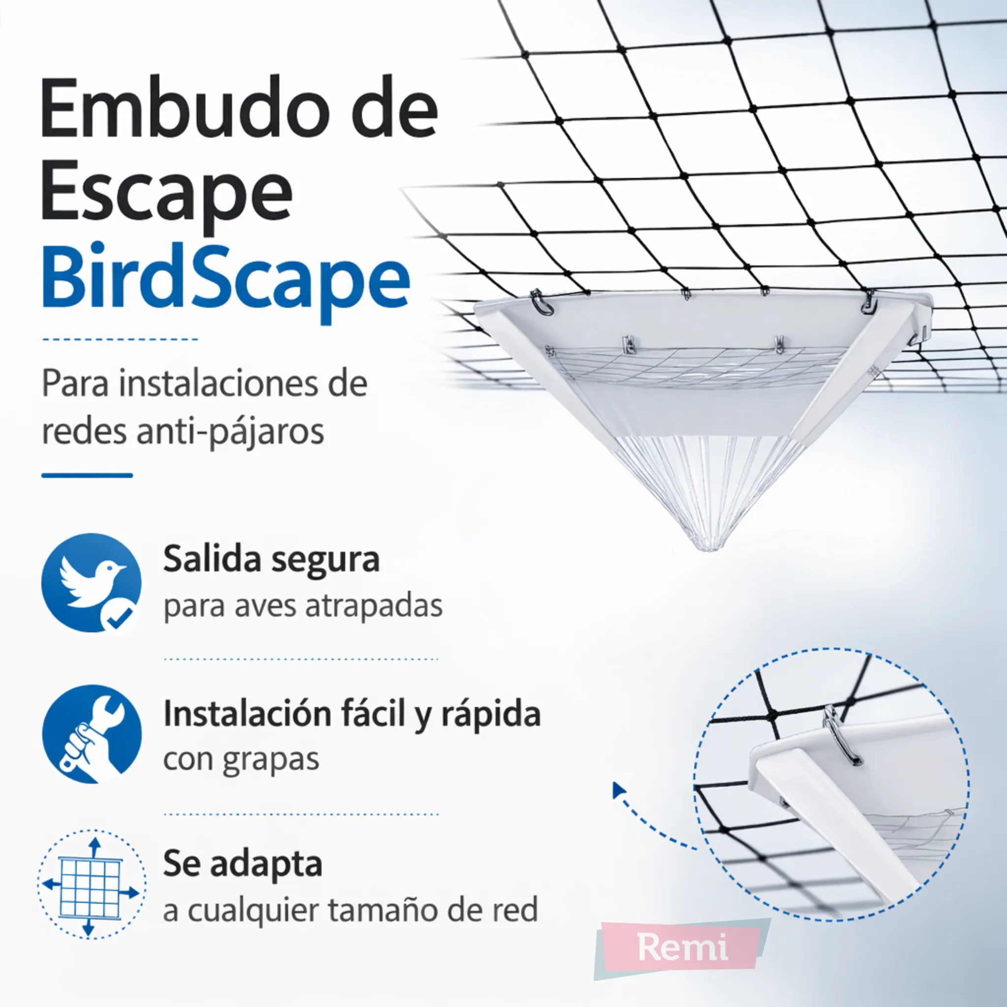 Embudo de escape para redes anti pájaros - BirdScape - Image 3