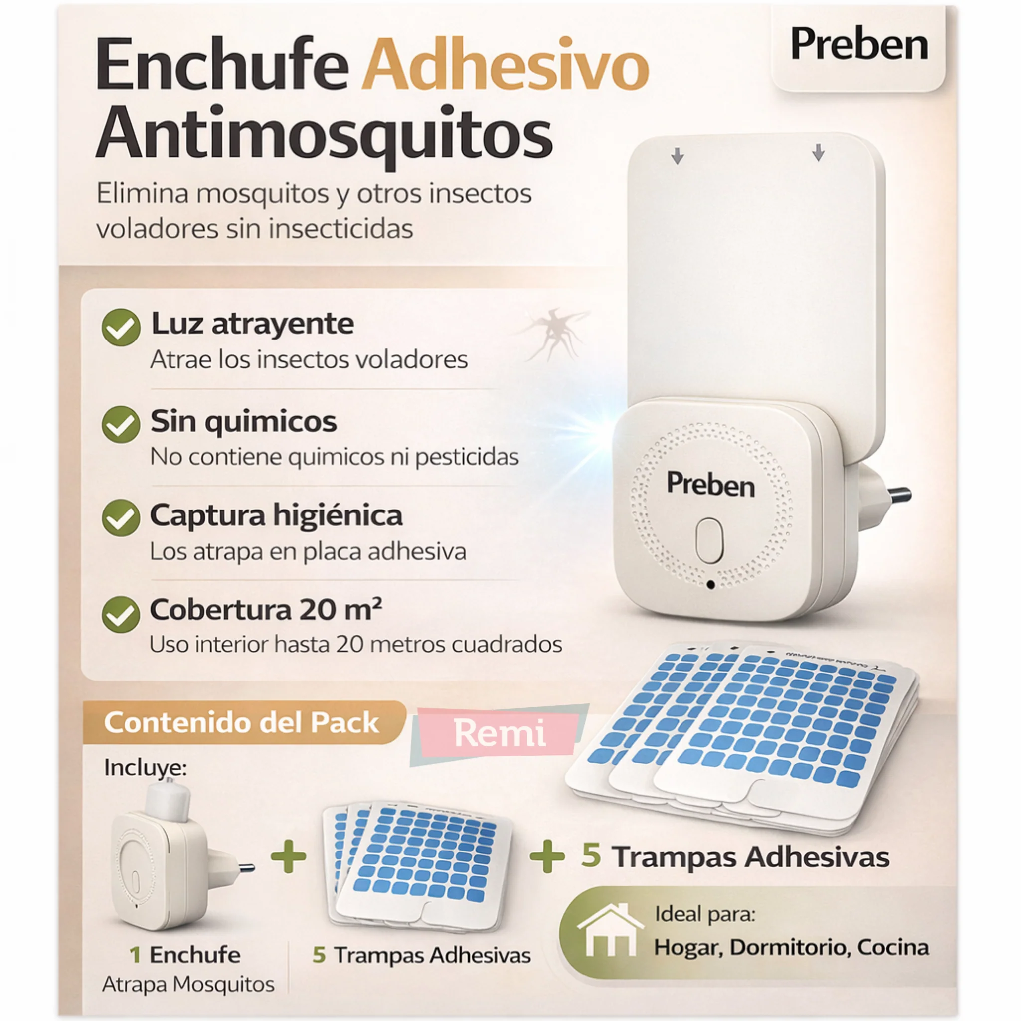 Enchufe adhesivo antimosquitos con trampas adhesivas - Preben - Image 4
