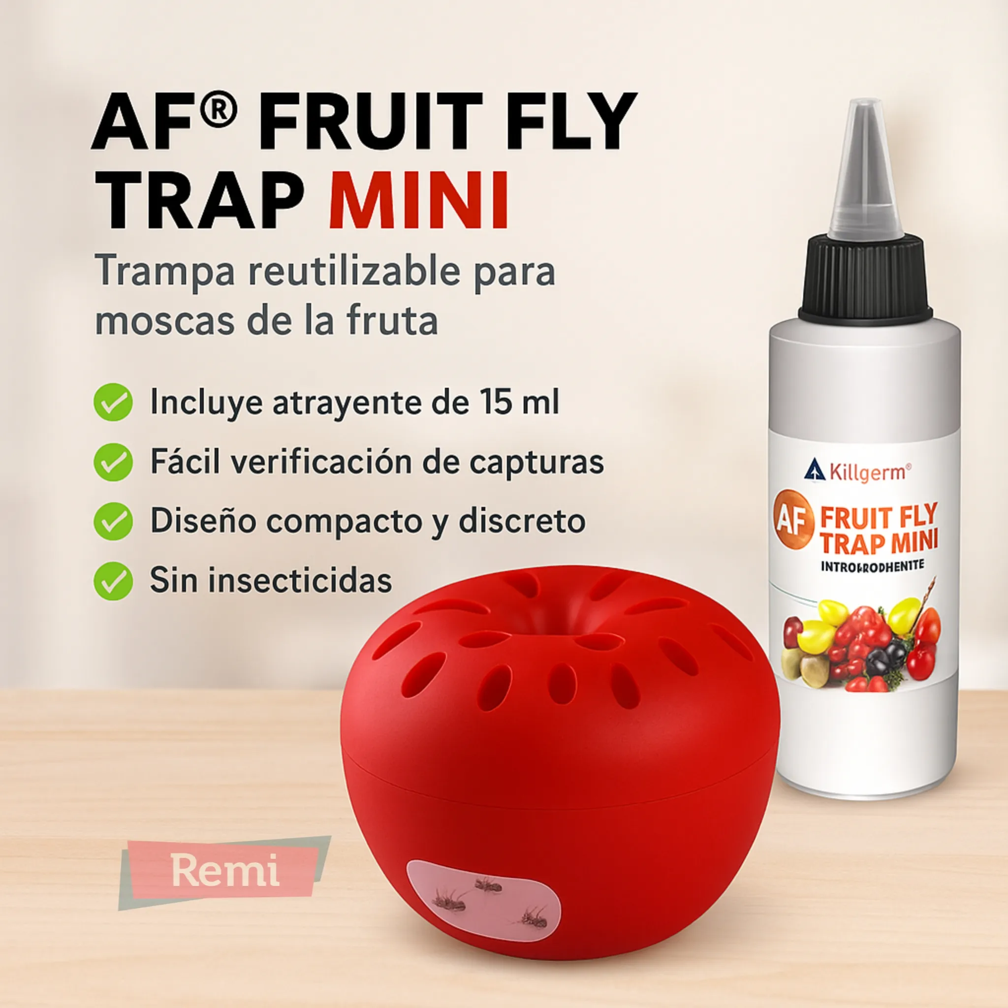 Fruit Fly Trap reutilizable moscas de la fruta/vinagre - AF - Image 5