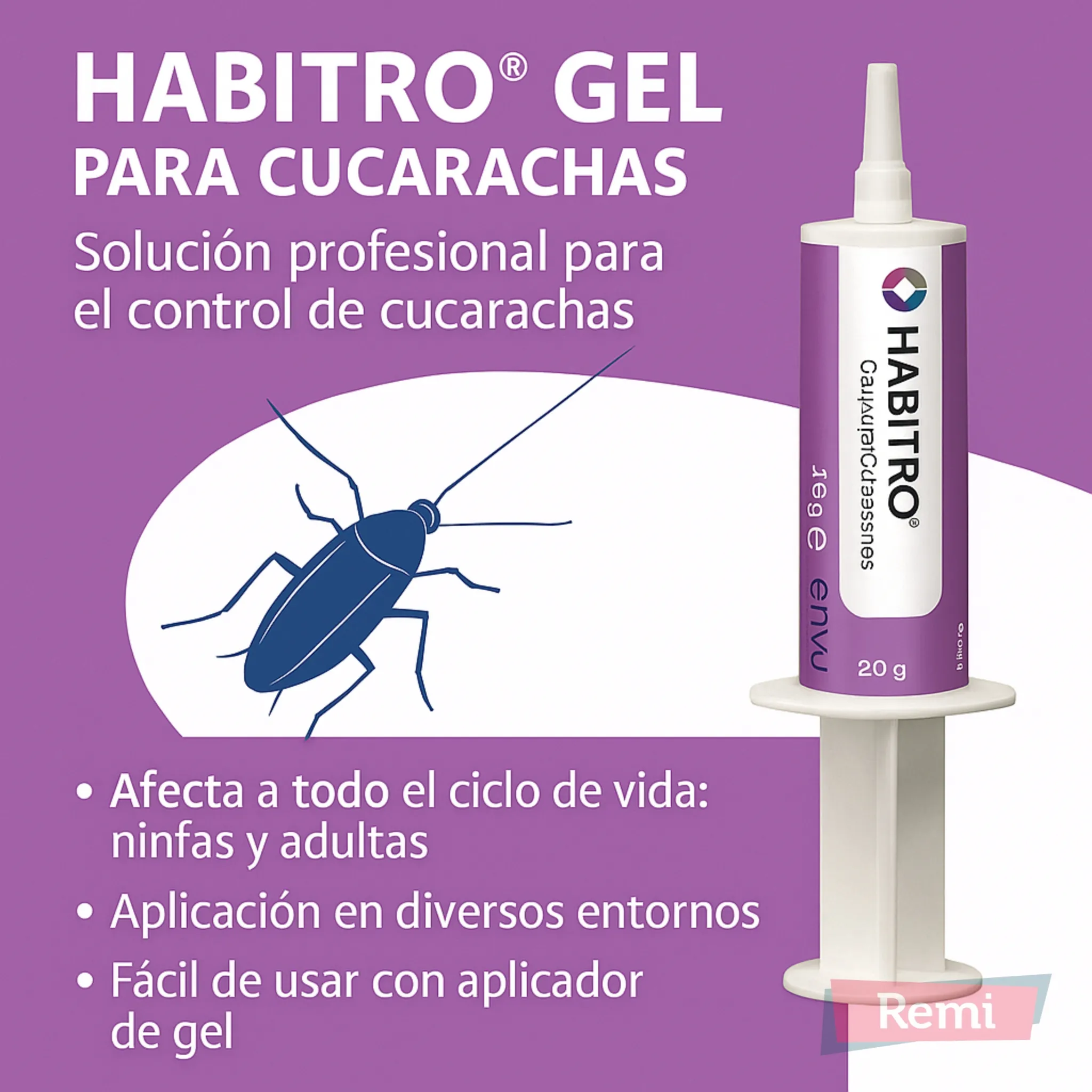 Habitro Gel Insecticida Cucarachas 20 gr - Image 3
