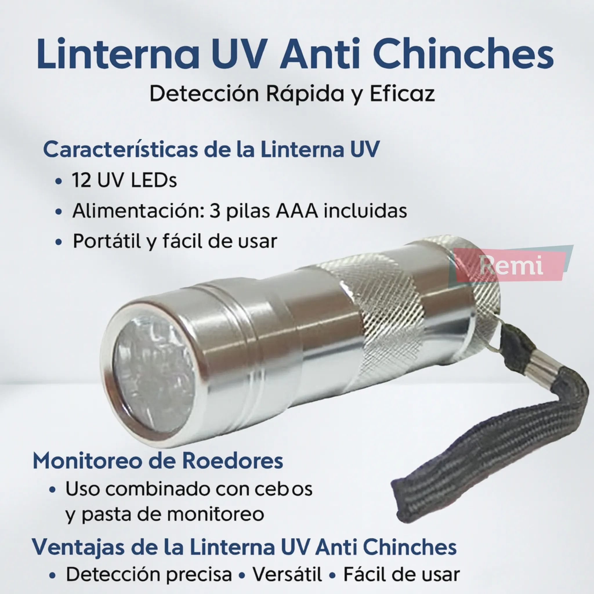 Linterna UV Anti Chinches - Remi Hogar - Image 3