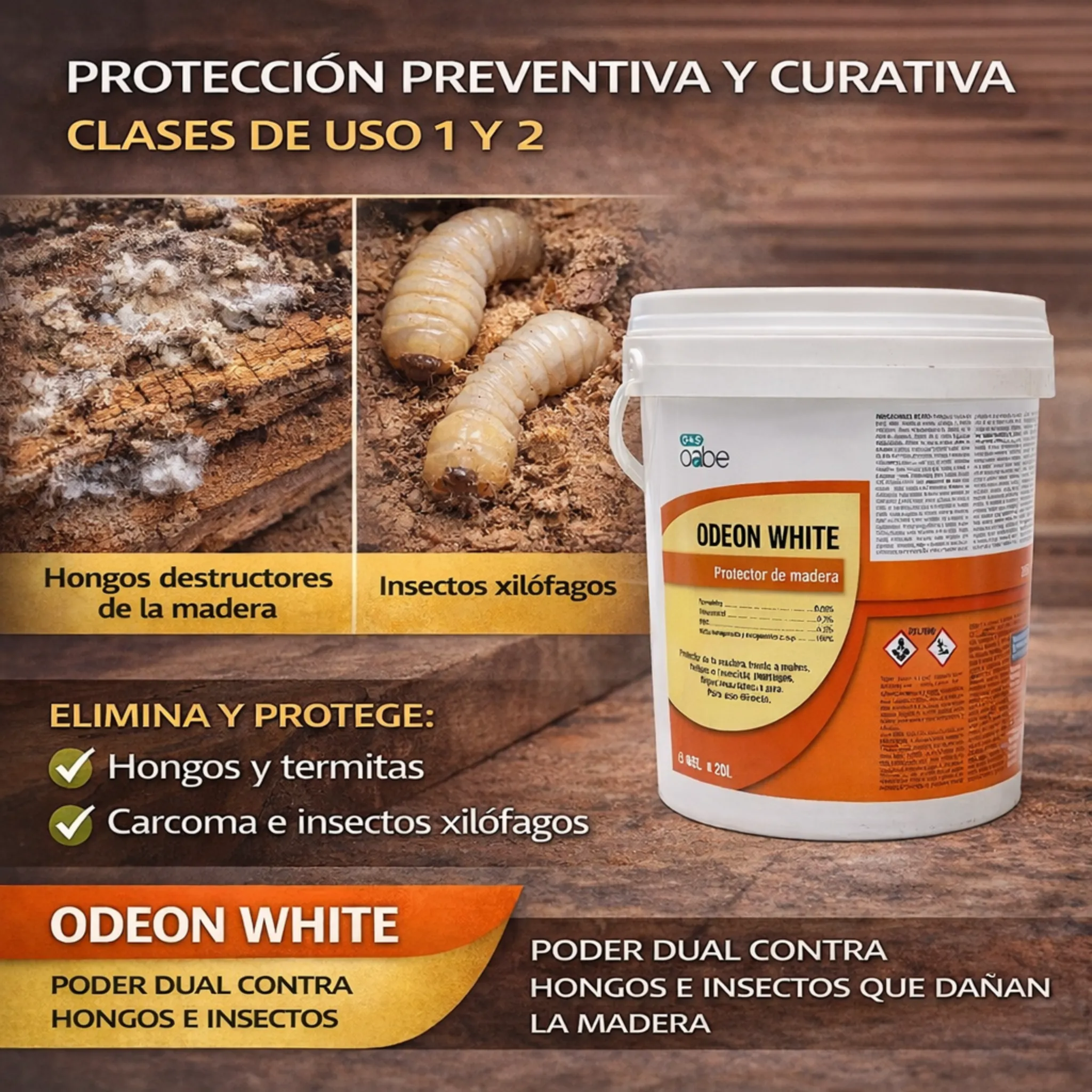 Protector madera gel contra xilófagos - Odeon White - Image 4