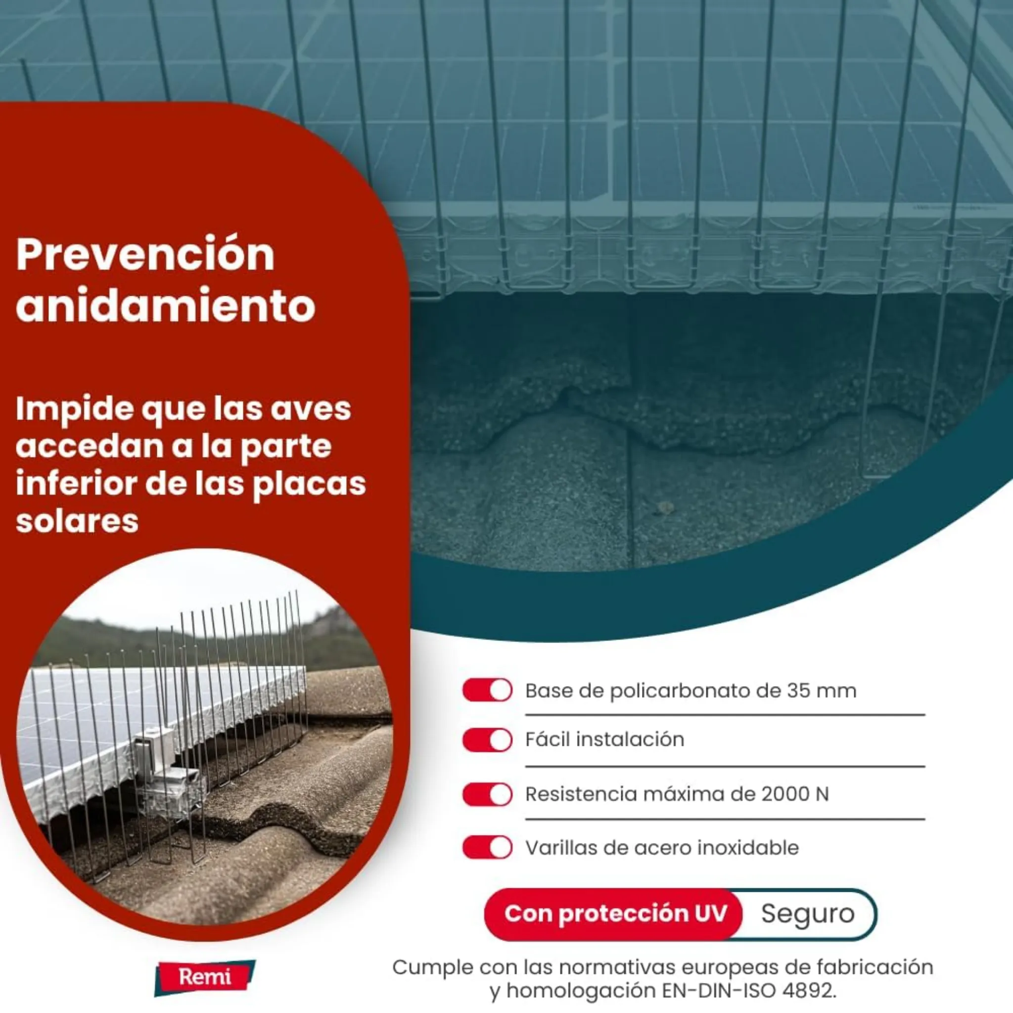 Pinchos Anti Aves para Placas Solares - Image 6