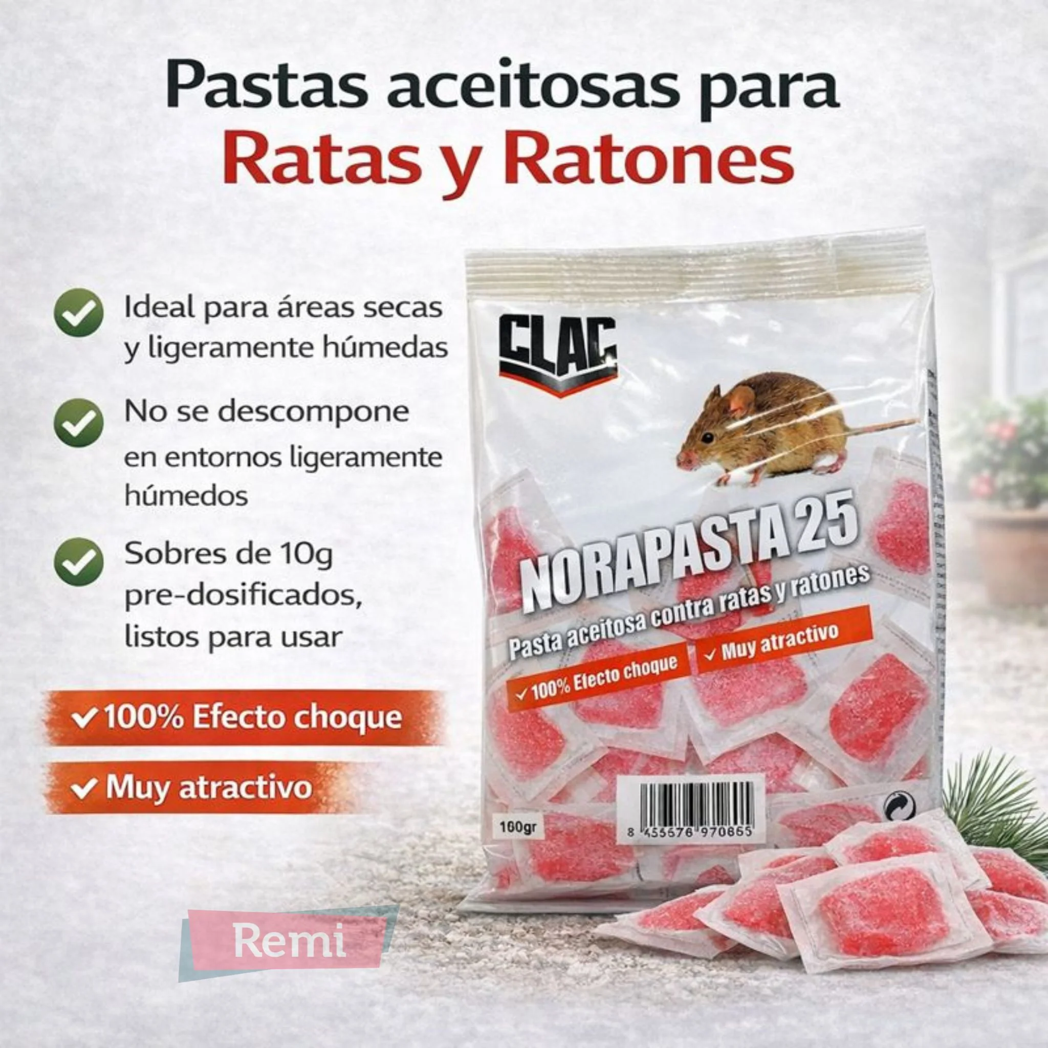 Raticida en pasta para Ratas y Ratones 150 g - Nora Pasta 25 - Image 3