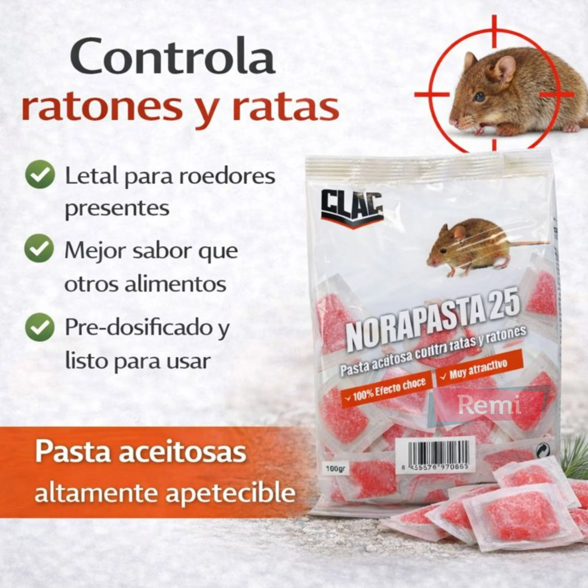 Raticida en pasta para Ratas y Ratones 150 g - Nora Pasta 25 - Image 5