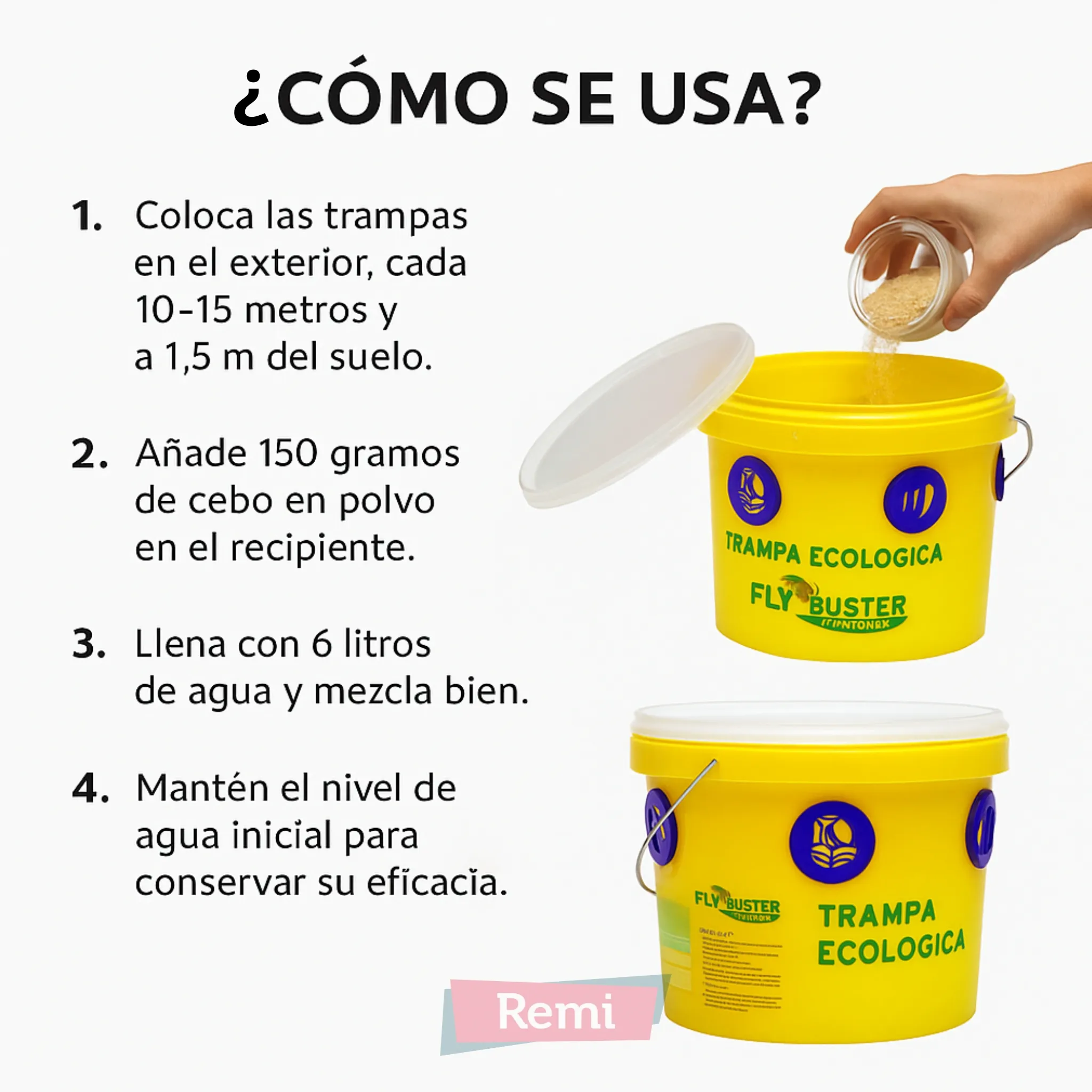 Trampa ecológica para moscas con atrayente biológico en polvo - Flybuster - Image 5