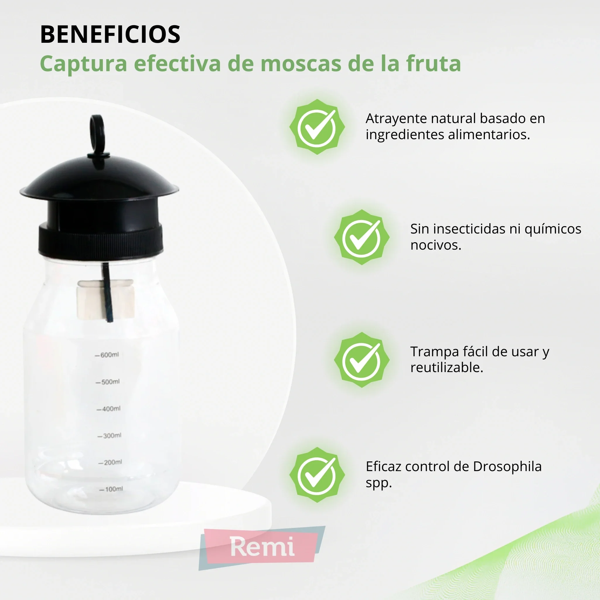 Trampa ecológica reutilizable para moscas de la fruta - Kit Magnet Drosophila - Image 4
