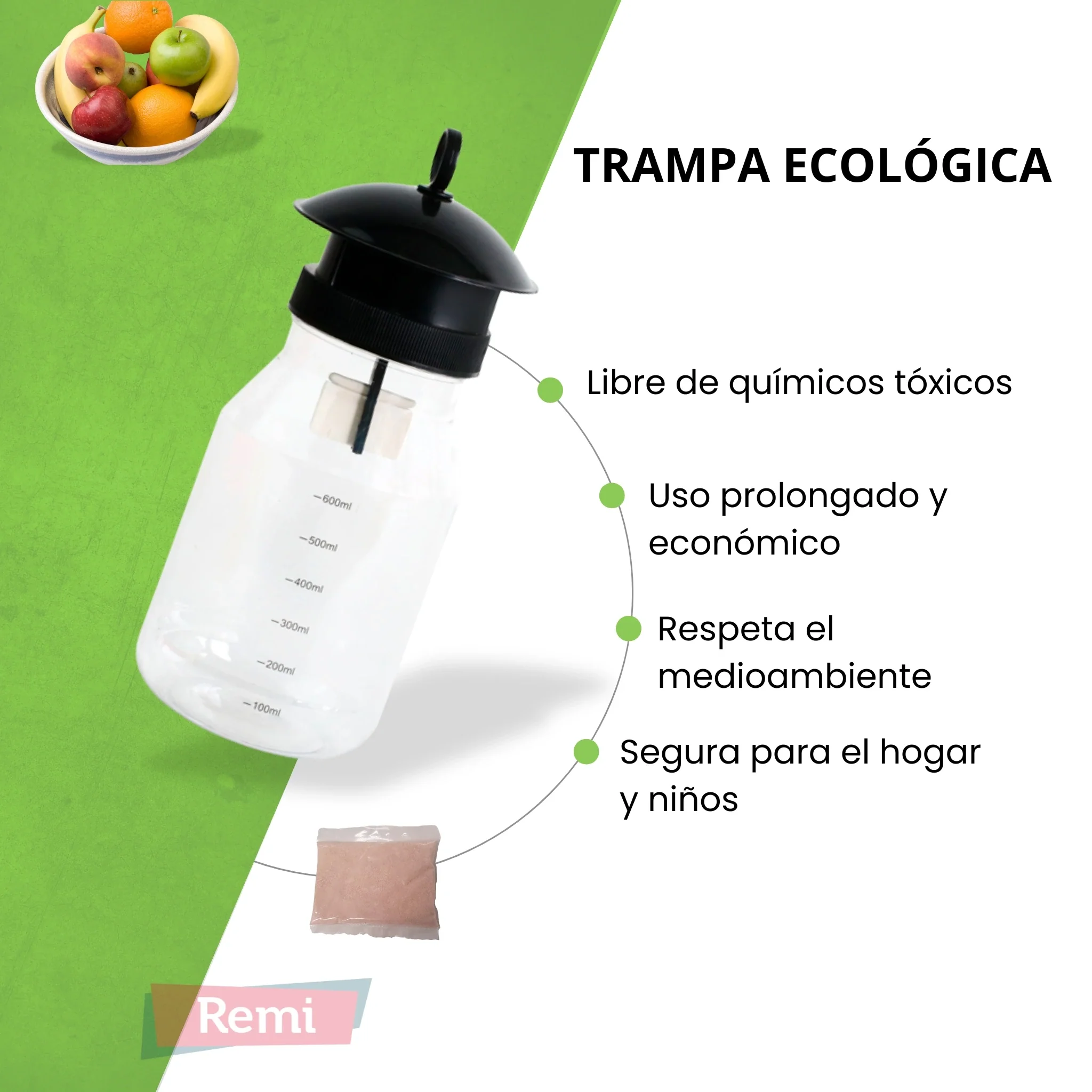 Trampa ecológica reutilizable para moscas de la fruta - Kit Magnet Drosophila - Image 5