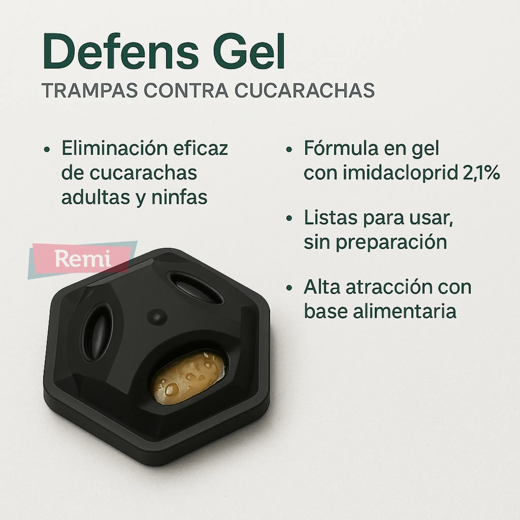 Trampas Cucarachas Cebo insecticida gel 20 unidades - Defens Gel - Image 5