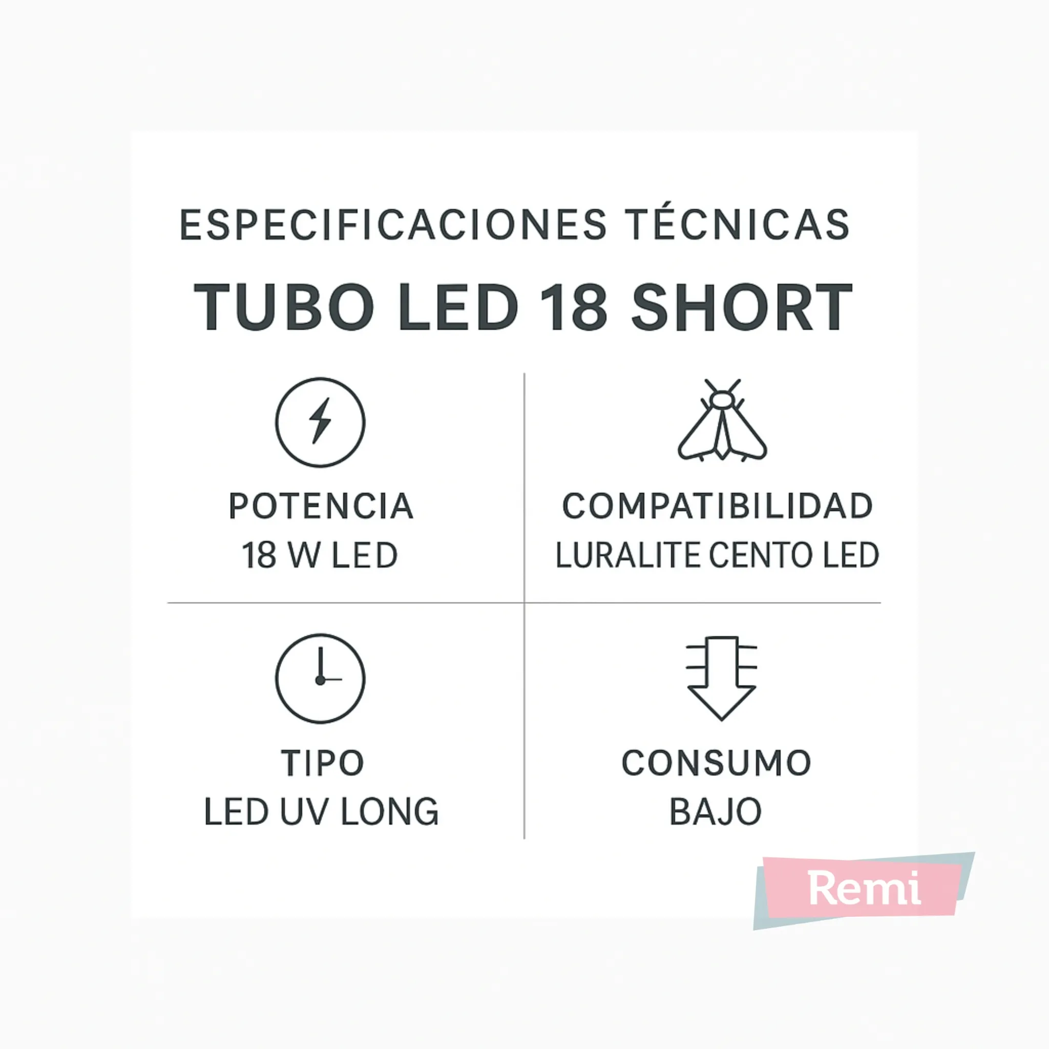 Tubo Genus LED 18 Short para Luralite Cento LED - Image 5