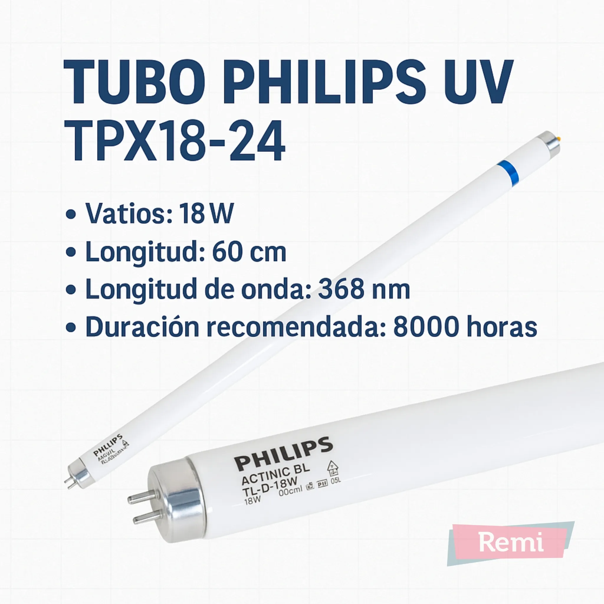 Tubo Philips UV - TPX18-24 o ACTINIC BL TL-D 18W - Image 4